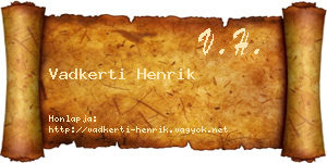 Vadkerti Henrik névjegykártya