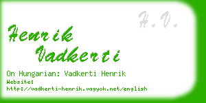 henrik vadkerti business card